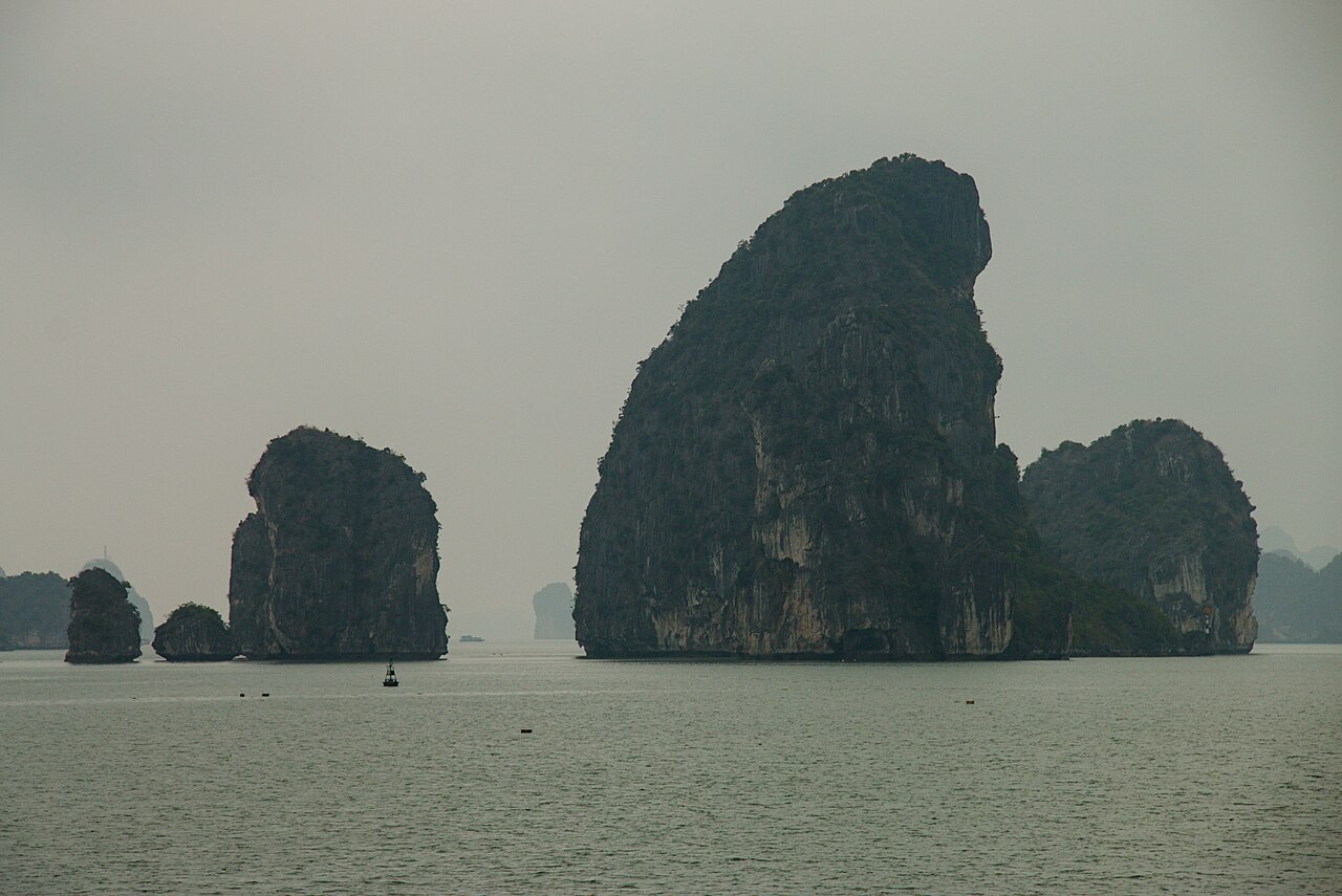 Limestone islands in Bai Tu Long Bay
