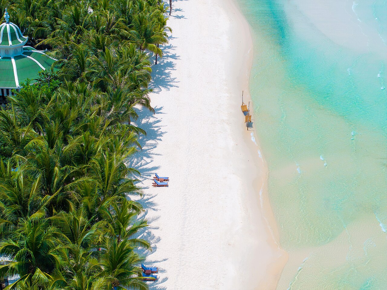 Kem Beach aerial view on Phu Quoc Island