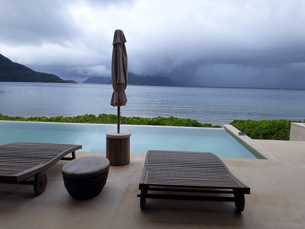 Beach view from a quiet Con Dao resort area