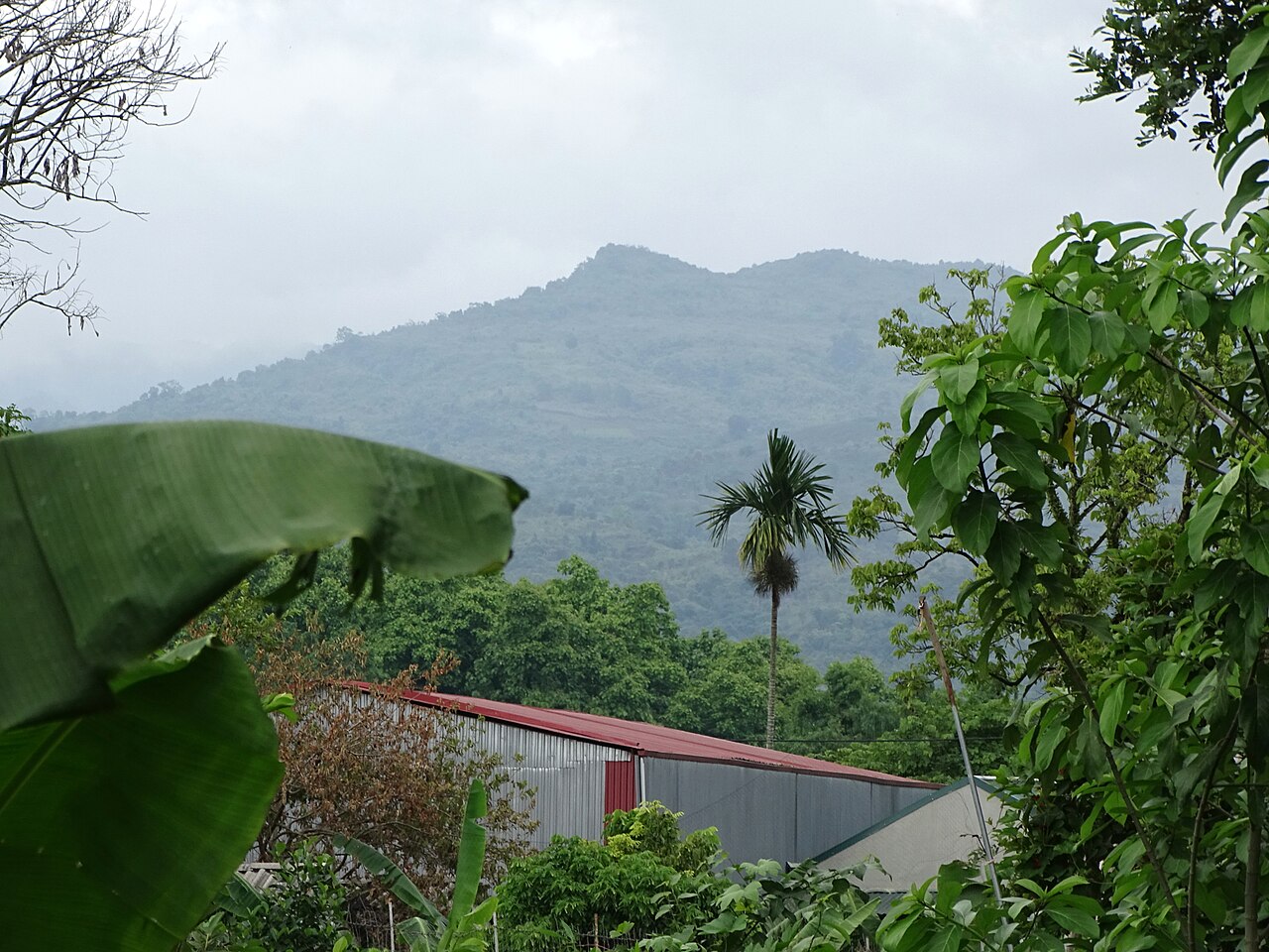 Mountain landscape and valley basin on the edge of Dien Bien Phu