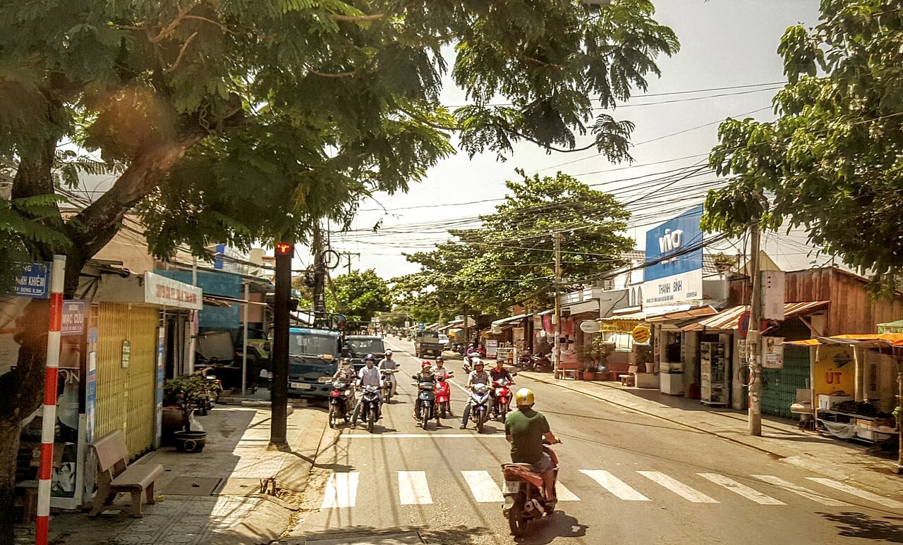 Urban coastal boulevard and seaport waterfront of Rach Gia in Kien Giang province
