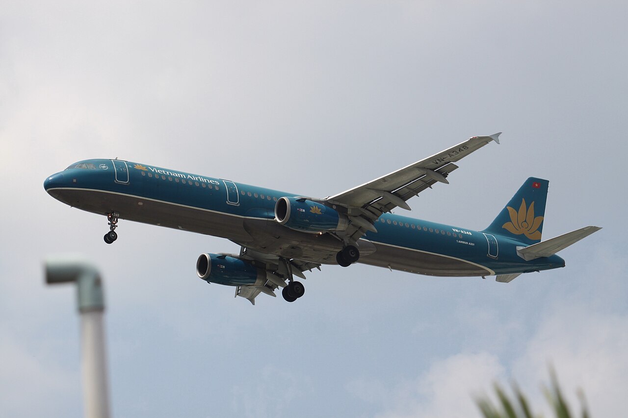 Vietnam Airlines Airbus A321 passenger aircraft on the airport tarmac