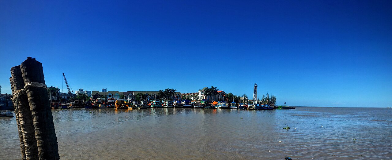 Commercial passenger ferry pier at Rach Gia harbor in Kien Giang province