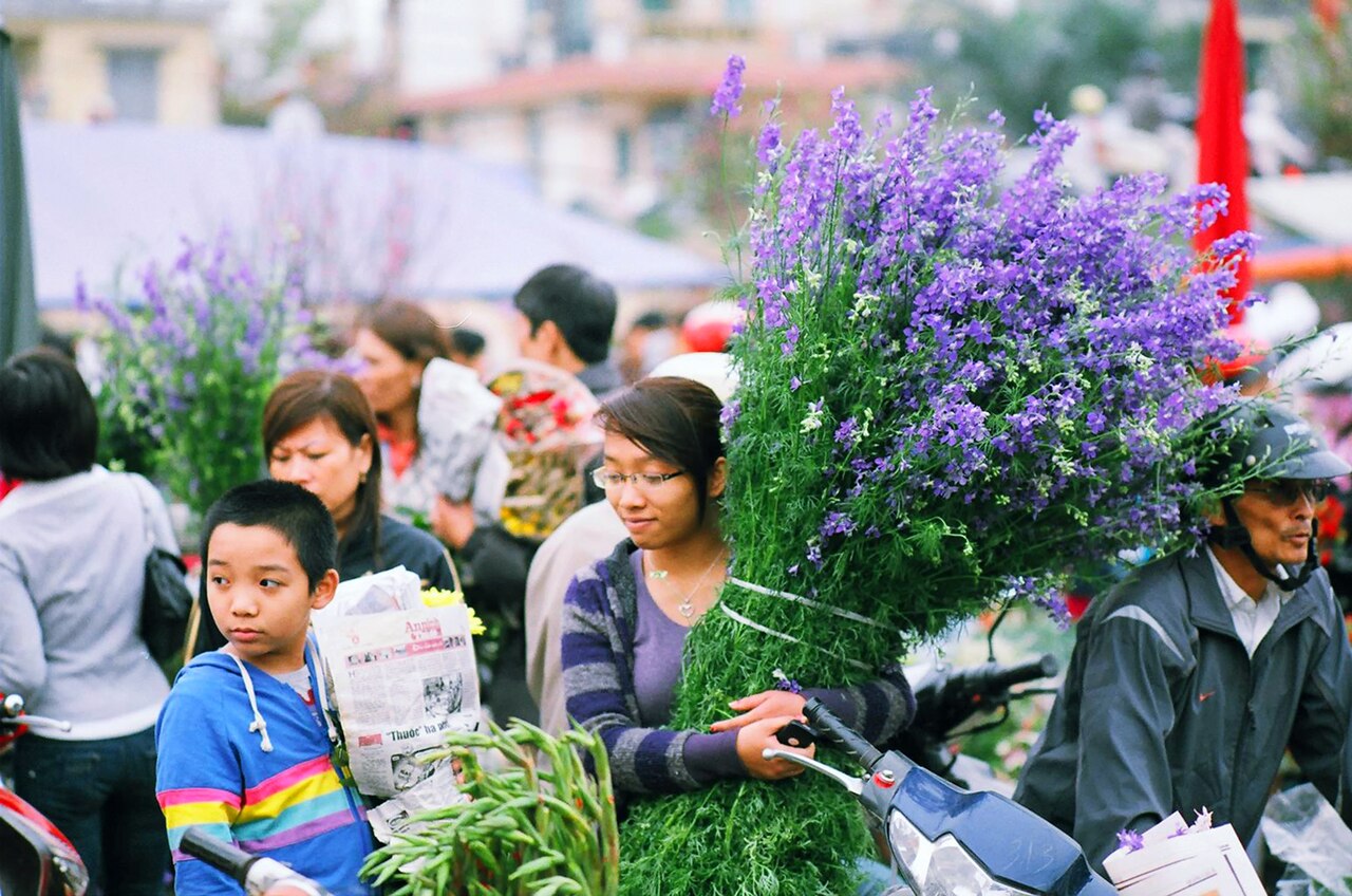 Tet flower market in Vietnam